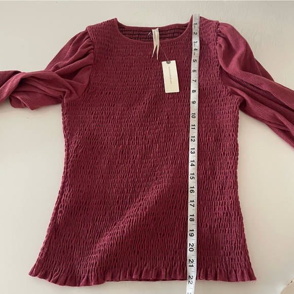 Anthropologie Smocked Puff-Sleeved Top size S - Picture 10 of 14